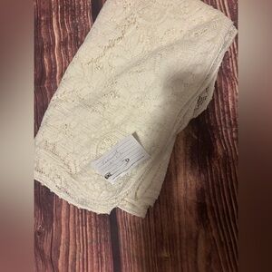 Vintage lace tablecloth 60 x 70 off white